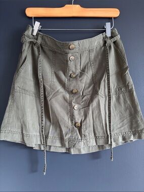 GAP Olive Green Button-Front Mini Skirt